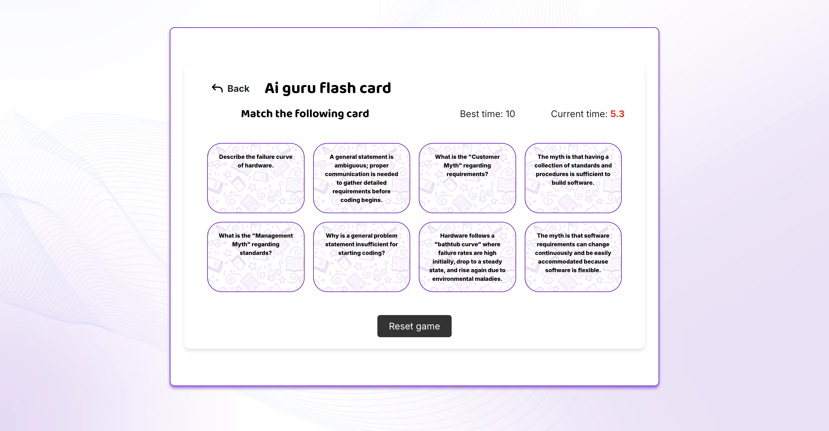 AI flashcards screenshot